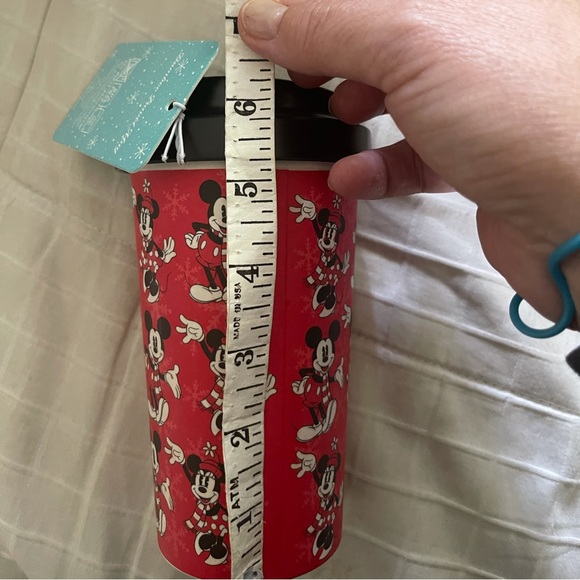 Disney Christmas Mickey and Minnie Mouse Bamboo Travel Mug, Red, Holiday NEW - Picture 9 of 11